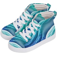 Pastel Beach Wave I Kids  Hi-top Skate Sneakers by GardenOfOphir