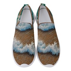 Abstract Waves Summertime On The Sea Women s Slip On Sneakers by GardenOfOphir