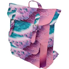 Summer Waves In Pink Ii Buckle Up Backpack by GardenOfOphir