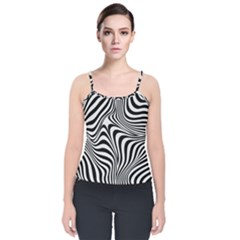 Pattern Geometric Lines Shapes Design Art Velvet Spaghetti Strap Top by Ravend