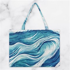 Abstract Blue Ocean Waves Medium Tote Bag by GardenOfOphir