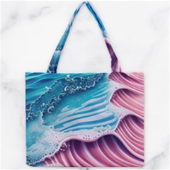 Pink Wave Crashing On The Shore Mini Tote Bag by GardenOfOphir