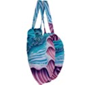 Pink Wave Crashing On The Shore Giant Heart Shaped Tote View3