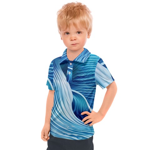 Summertime On The Sea Kids  Polo Tee by GardenOfOphir