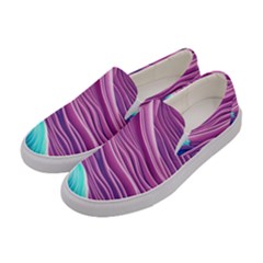 Pink Water Waves Women s Canvas Slip Ons by GardenOfOphir