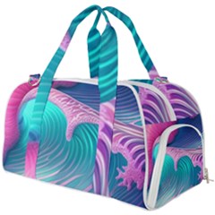 Pink Waves On The Beach Burner Gym Duffel Bag by GardenOfOphir