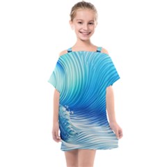 Nature s Beauty; Ocean Waves Kids  One Piece Chiffon Dress by GardenOfOphir