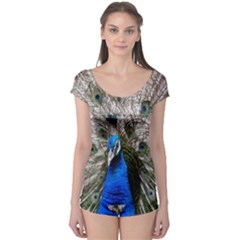 Peacock Bird Animal Feather Nature Colorful Boyleg Leotard  by Ravend