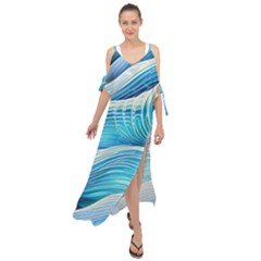 Sea Of Blue Maxi Chiffon Cover Up Dress by GardenOfOphir