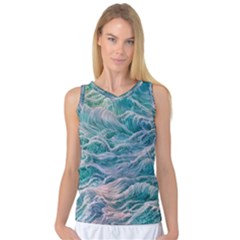 Waves Of The Ocean Ii Women s Basketball Tank Top by GardenOfOphir