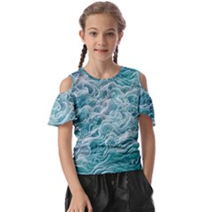 Nature Ocean Waves Kids  Butterfly Cutout Tee by GardenOfOphir