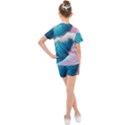 Pink Sea Water Kids  Mesh Tee and Shorts Set View2