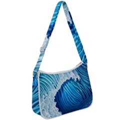 Beach Wave Zip Up Shoulder Bag by GardenOfOphir