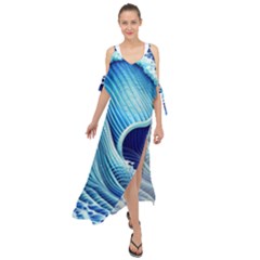 Wave Maxi Chiffon Cover Up Dress by GardenOfOphir