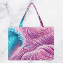 Pink Water Waves Medium Tote Bag by GardenOfOphir