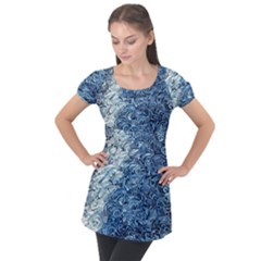 Waves Of The Ocean Puff Sleeve Tunic Top by GardenOfOphir