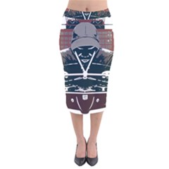 Sigaamoda Velvet Midi Pencil Skirt by sigaamoda