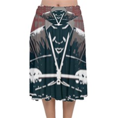 Sigaamoda Velvet Flared Midi Skirt by sigaamoda