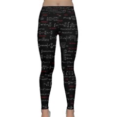 Black Background With Text Overlay Digital Art Mathematics Classic Yoga Leggings by Jancukart