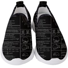 Black Background With Text Overlay Mathematics Trigonometry Kids  Slip On Sneakers by Jancukart