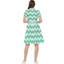 Chevron Pattern Giftt Short Sleeve Waist Detail Dress View2