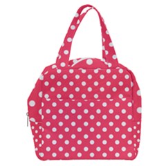 Hot Pink Polka Dots Boxy Hand Bag by GardenOfOphir