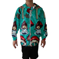 Magic Mushroom Kids  Hooded Windbreaker by GardenOfOphir