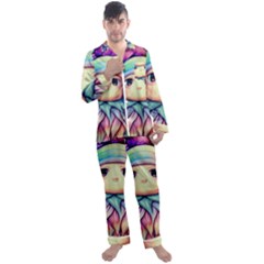 Spell Mojo Enchantress Men s Long Sleeve Satin Pajamas Set by GardenOfOphir