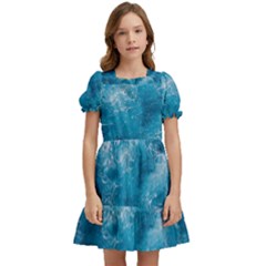 Blue Water Speech Therapy Kids  Puff Sleeved Dress by artworkshop