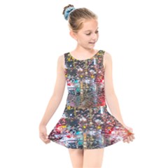 Water Droplets Kids  Skater Dress Swimsuit by artworkshop