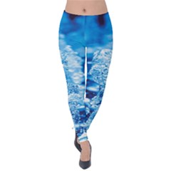 Water Blue Wallpaper Velvet Leggings by artworkshop