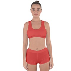 Cinnabar Orange	 - 	racerback Boyleg Bikini Set by ColorfulSwimWear