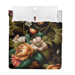 Floral Flower Blossom Bloom Flora Duvet Cover Double Side (full/ Double Size) by Ravend