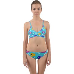 Fish Graphic Seamless Pattern Seamless Pattern Wrap Around Bikini Set by Ravend