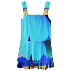 Ai Generated Trees Stars Planets Dreamlike Sun Kids  Layered Skirt Swimsuit by Ravend