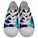 Feathers Pattern Design Blue Jay Texture Colors Kids  Low Top Canvas Sneakers View1