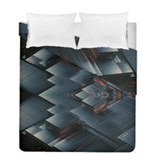 Background Pattern Geometric Glass Mirrors Duvet Cover Double Side (full/ Double Size) by Ravend