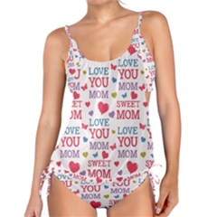 Love Mom Happy Mothers Day I Love Mom Graphic Tankini Set by Ravend