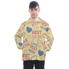 Love Mom Happy Mothers Day I Love Mom Graphic Pattern Men s Half Zip Pullover by Ravend