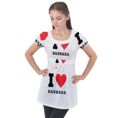 I Love Barbara Puff Sleeve Tunic Top by ilovewhateva