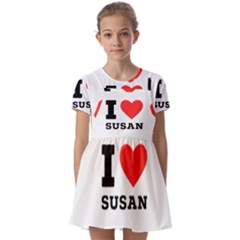 I Love Susan Kids  Short Sleeve Pinafore Style Dress by ilovewhateva