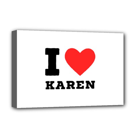 I Love Karen Deluxe Canvas 18  X 12  (stretched) by ilovewhateva