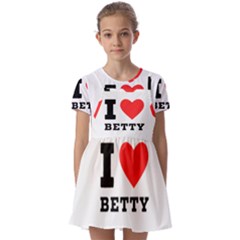 I Love Betty Kids  Short Sleeve Pinafore Style Dress by ilovewhateva