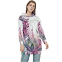 Ai Generated Flowers Watercolour Nature Plant Women s Long Oversized Pullover Hoodie View1