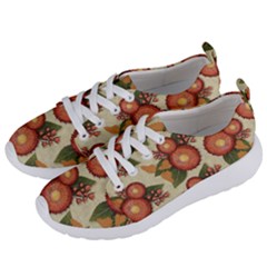 Flowers Leaves Pattern Flora Botany Drawing Art Women s Lightweight Sports Shoes by Ravend