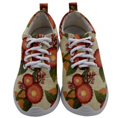 Flowers Leaves Pattern Flora Botany Drawing Art Mens Athletic Shoes by Ravend