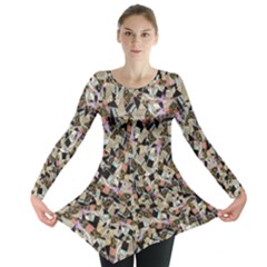 Mystic Geometry Abstract Print Long Sleeve Tunic  by dflcprintsclothing