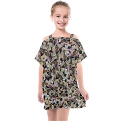 Mystic Geometry Abstract Print Kids  One Piece Chiffon Dress by dflcprintsclothing