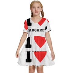 I Love Margaret Kids  Short Sleeve Tiered Mini Dress by ilovewhateva