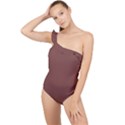 Bole Brown	 - 	Frilly One Shoulder Swimsuit View1